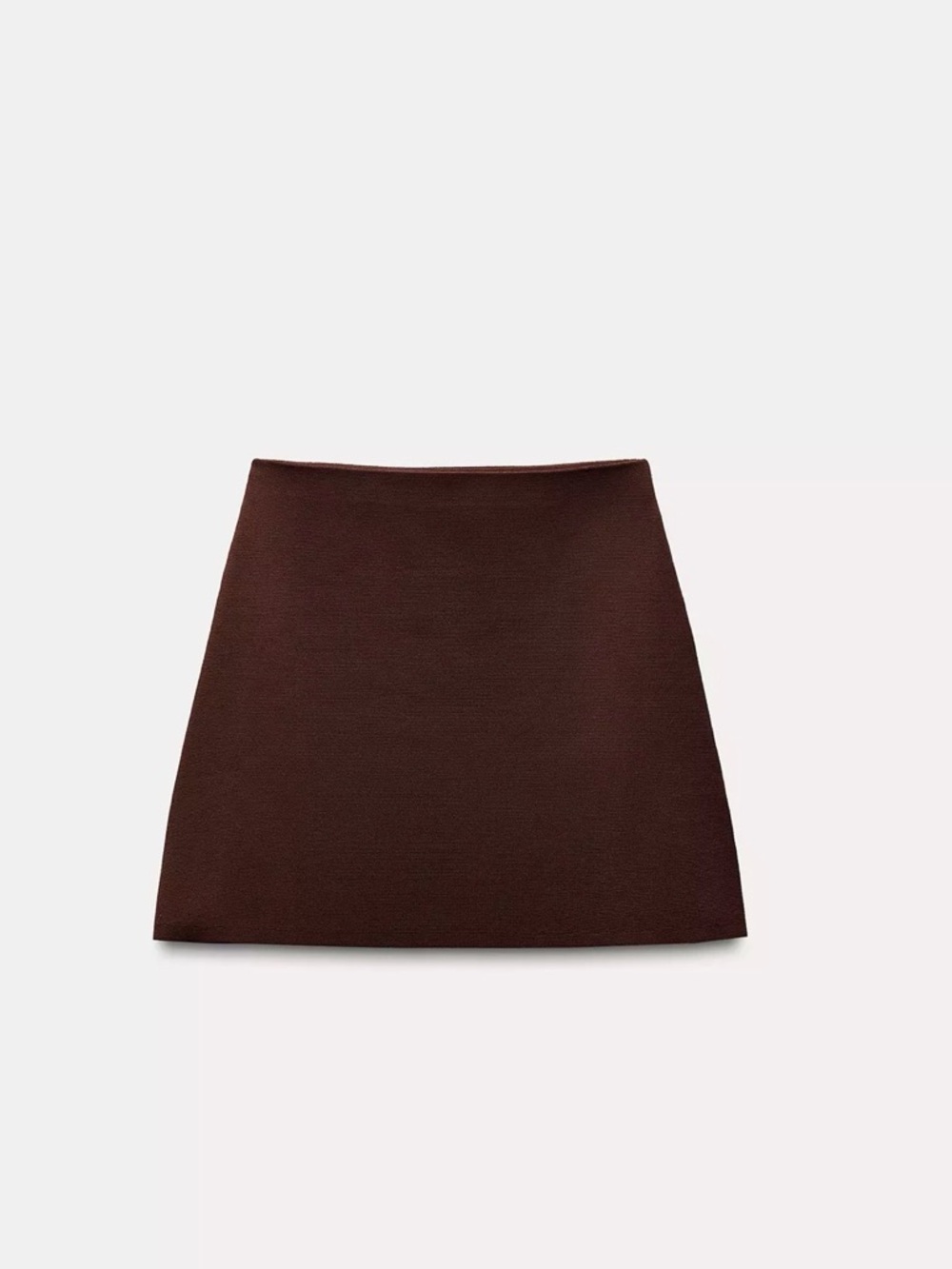 Basic Knit Mini Skirt in Dark Brown